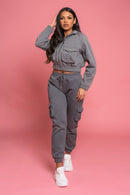 Front Pocket Grey Top