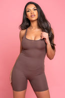 Ribbed Brown Lounge Playsuit