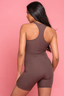 Ribbed Brown Lounge Playsuit