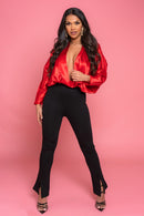 Split Hem Black Trousers