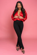 Split Hem Black Trousers