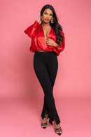 Split Hem Black Trousers