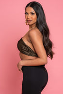 Neck Chain Satin Crop Top