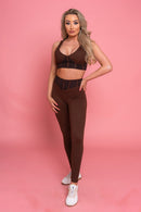 Panel Brown Leggings Co Ord