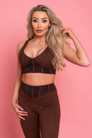 Panel Brown Leggings Co Ord