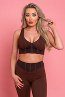 Panel Brown Leggings Co Ord
