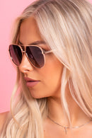 Aviator Metallic Sunglasses