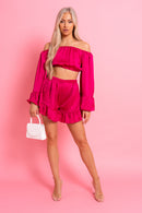 Pink Frill Short Co Ord