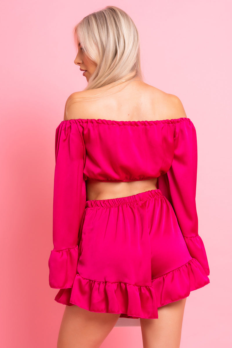 Pink Frill Short Co Ord