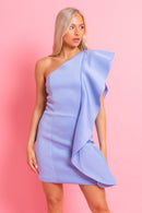 Scuba Frill Blue Dress