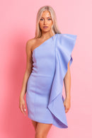 Scuba Frill Blue Dress