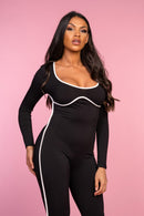 White Panel Black Jumpsuit