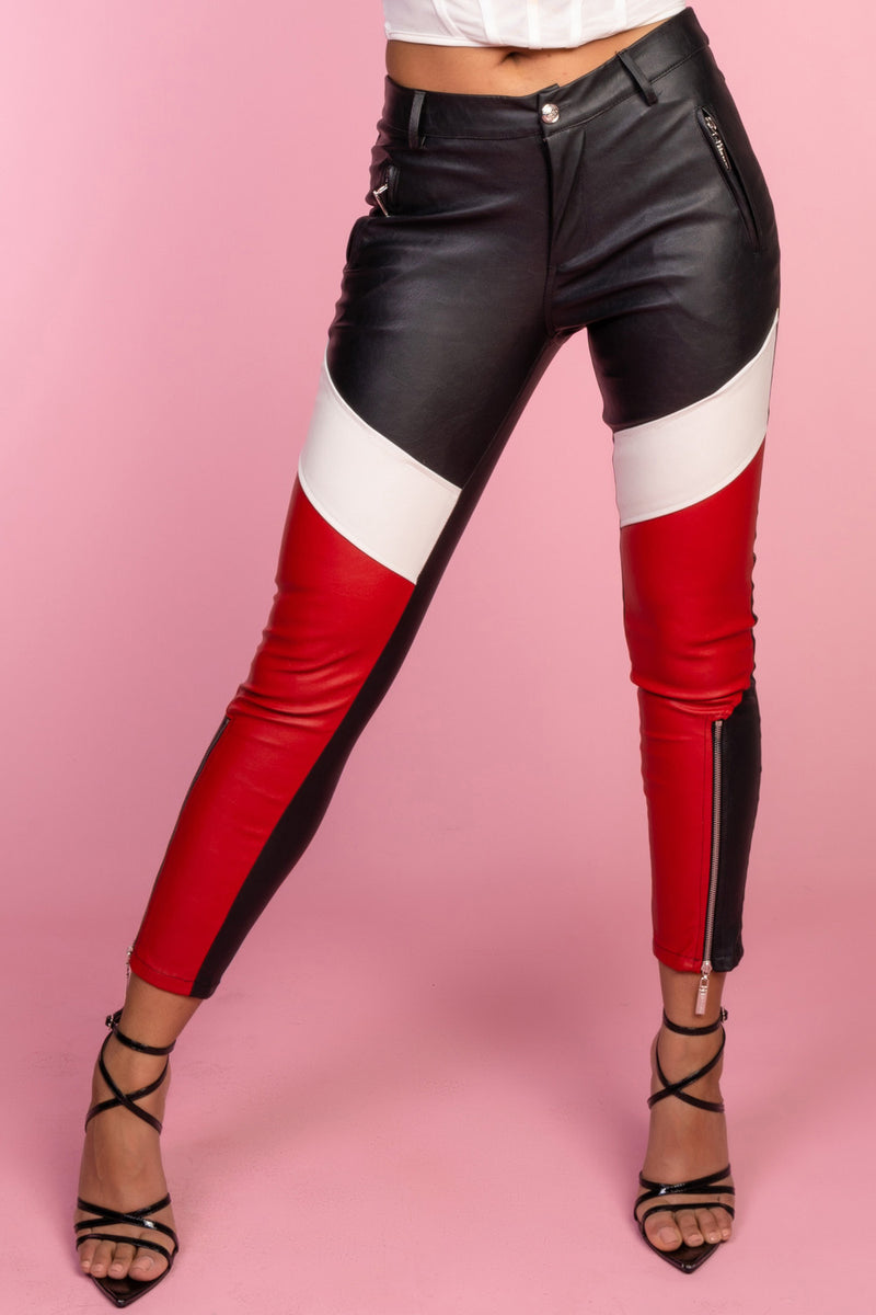 Racer Faux Leather Trousers