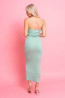 Maxi Green Ribbed Dress