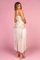 White Long Tassle Dress