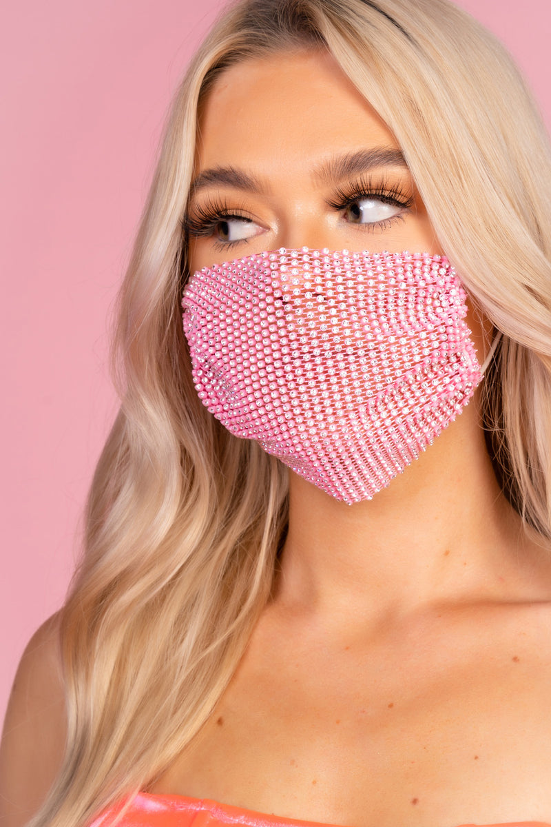 Diamante Pink Face Accessory