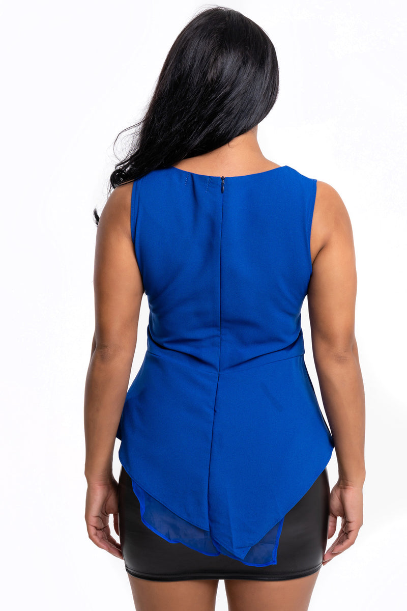 Asymetrical Blue Top - Mirror Image Style