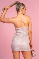 Strapless Pink Glitter Sparkle Dress