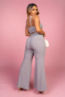 Grey Ribbed Trouser Co-Ord