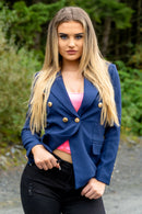 Blue Gold Button Blazer