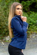 Blue Gold Button Blazer