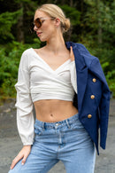 Blue Gold Button Blazer