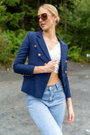 Blue Gold Button Blazer