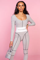 Panelled Grey Casual Jumpsuit