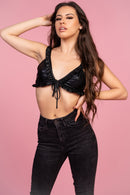 Leather Look Bralet Top